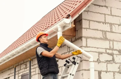 Pose et remplacement de gouttières à Bourguenolles